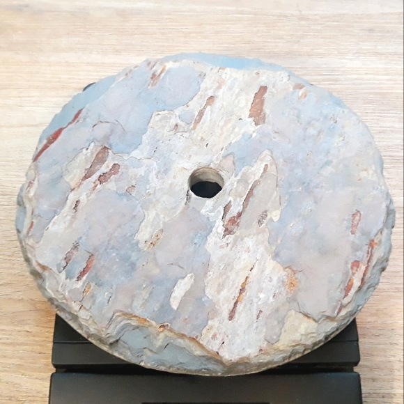 Gray Slate Circular Disc - Paver Stone with Hole in Center 8 1/4" - Picture 12 of 12